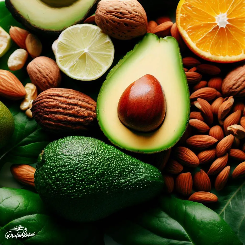 avocado nuts seeds citrus fruits leafy greens